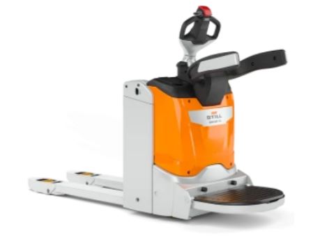 Low Lift Pallet Truck with hinged driver's stand-on platform EXH-SF 20