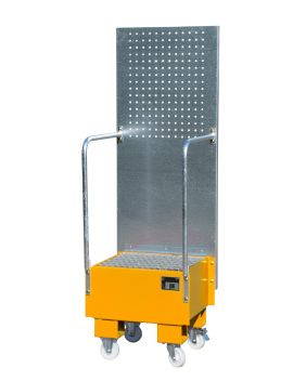 Fahrbare Auffangwanne mit Lochplattenwand LPW 60-1