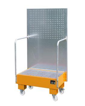 Fahrbare Auffangwanne mit Lochplattenwand LPW 60-2